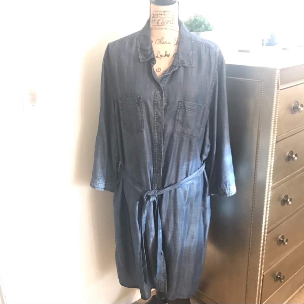 GAP COTTON TIE-WAIST DRESS